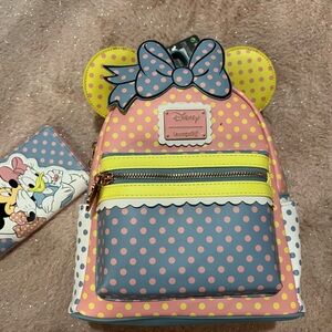 Disney Polka Dot Kids Backpack - Pink, Blue, and Yellow